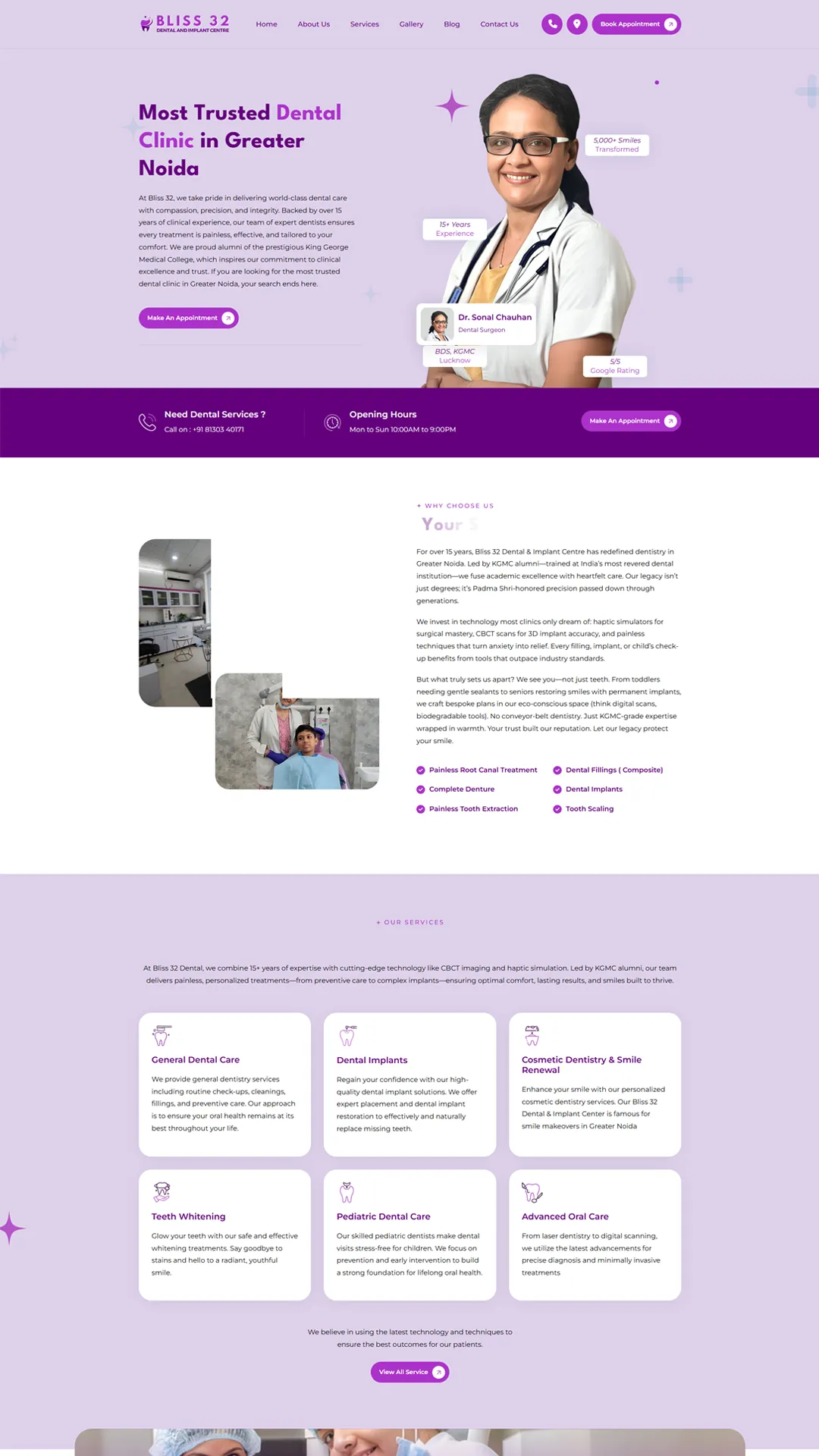Bliss32 Dental Care – Dental Clinic Website